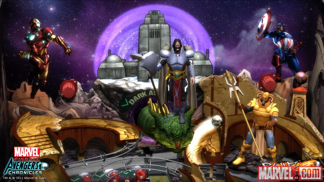 Screenshot from the Marvel Pinball: Avengers Chronicles Fear Itself table