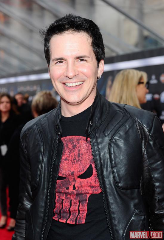 Comedian Hal Sparks from Lab Rats on the Avengers red carpet