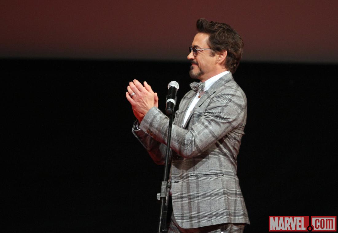 Robert Downey, Jr. at the Moscow premiere of Marvel's The Avengers