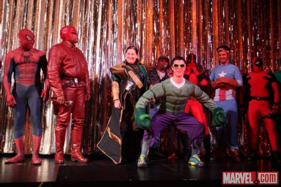 Marvel cosplayers at El Capitan Theatre's midnight screening of Marvel's The Avengers