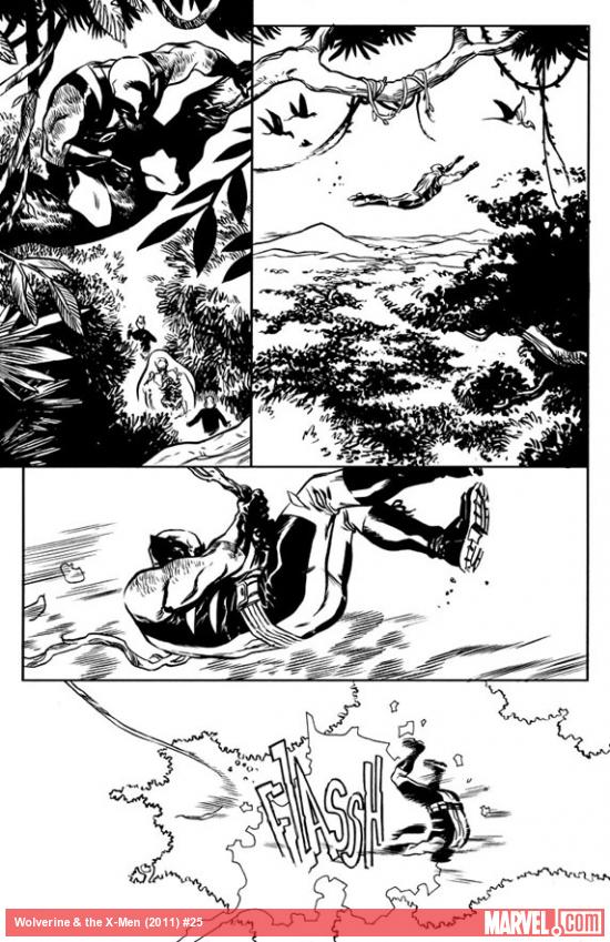 Wolverine & The X-Men #25 black and white preview art by Ramon Perez