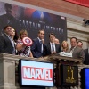 Marvel Executives, NYSE SVP Scott Cutler and Chris Evans at the NYSE. Photo By Ben Hider