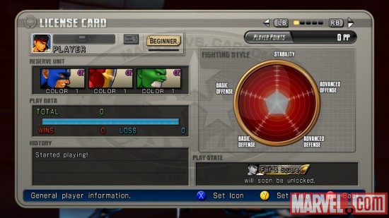 Marvel vs. Capcom 3 License Card screenshot