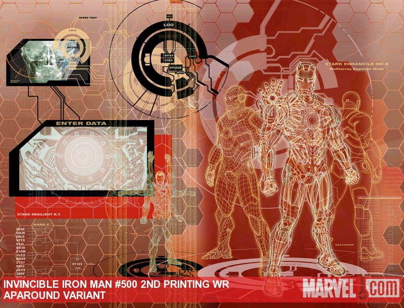 Invincible Iron Man (2008) #500 (2nd Printing Wraparound Variant)