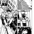 Villains for Hire #1 black and white preview art by Renato Arlem
