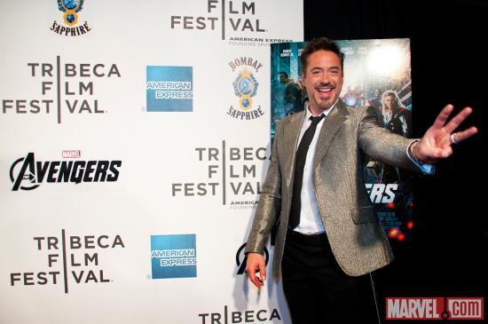 Robert Downey, Jr. at the Tribeca Film Festival screening of Marvel's The Avengers