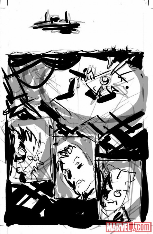SECRET AVENGERS #1 sketch page by Mike Deodato 3