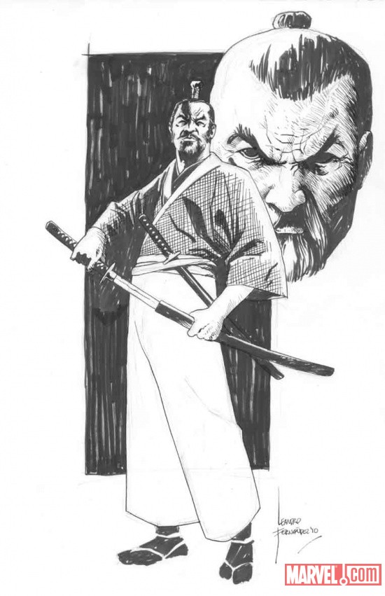 5 Ronin Deadpool sketch art by Leandro Fernandez