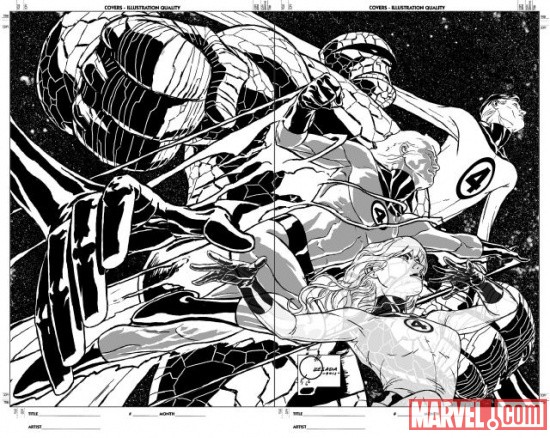 Fantastic Four 50th anniversary piece sketch by Joe Quesada