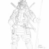 5 Ronin Deadpool sketch art by Leandro Fernandez
