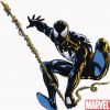 Spider-Man in the black costume