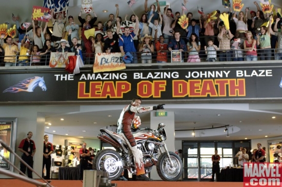 Johnny preparing to do the leap of death