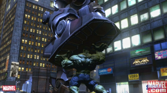 Hulk vs. a giant robot