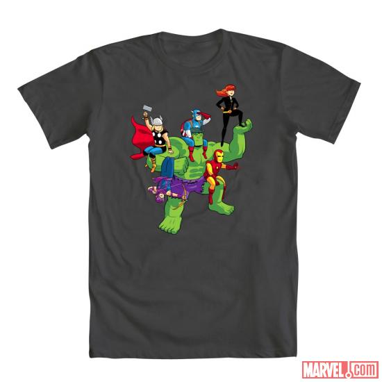 "Avengers Assembled" by Dean Trippe shirt design for Mighty Fine 