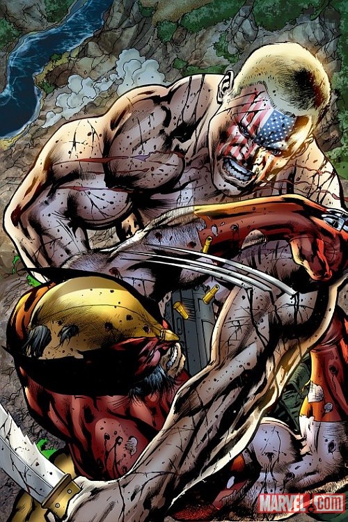 Nuke vs Wolverine by Bryan Hitch
