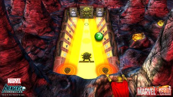 Screenshot from the Marvel Pinball: Avengers Chronicles Infinity Gauntlet table