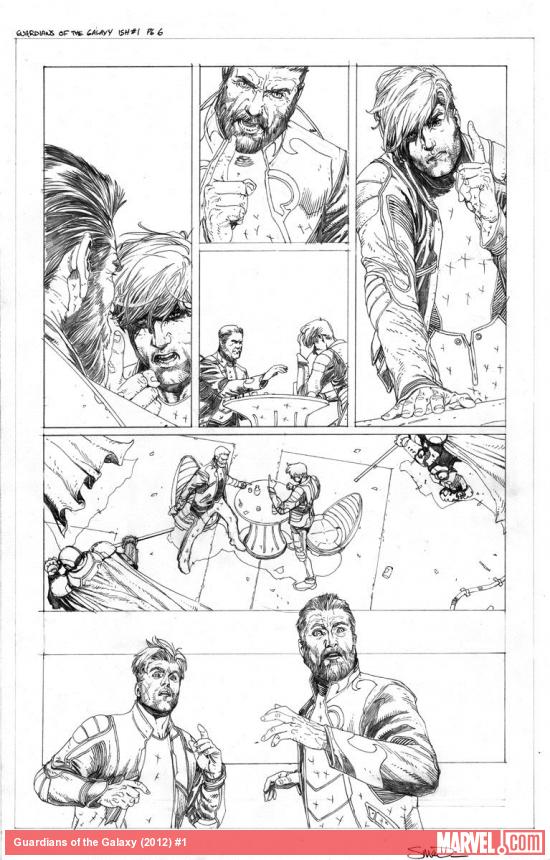 Guardians of the Galaxy (2013) #1 preview pencils by Steve McNiven