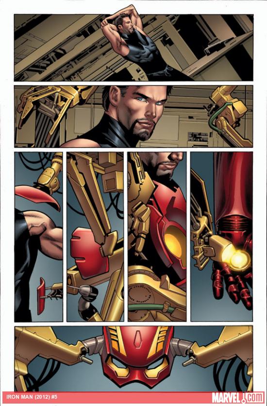 Iron Man (2012) #5 preview art by Greg Land