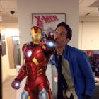 Community star Danny Pudi with Iron Man, taken with Walmart's Super Hero Augmented Reality App