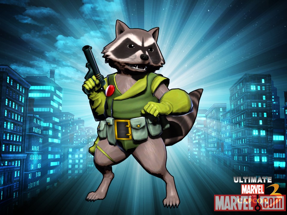 Alternate Rocket Raccoon skin from the Animal DLC pack for Ultimate Marvel vs. Capcom 3