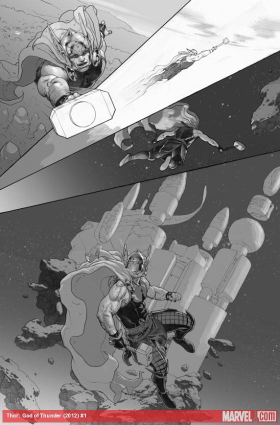 Thor: God of Thunder #1 preview inks by Esad Ribic