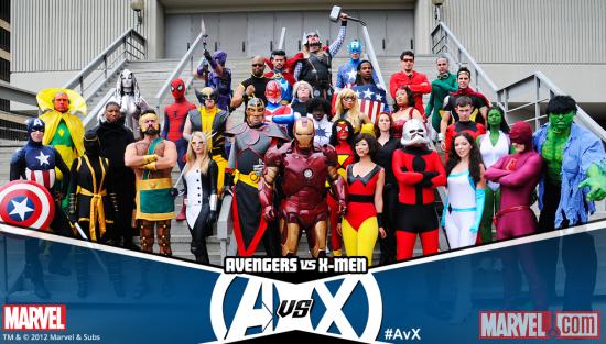 Dragon*con gathering of Avengers (photo by Judy Stephens)