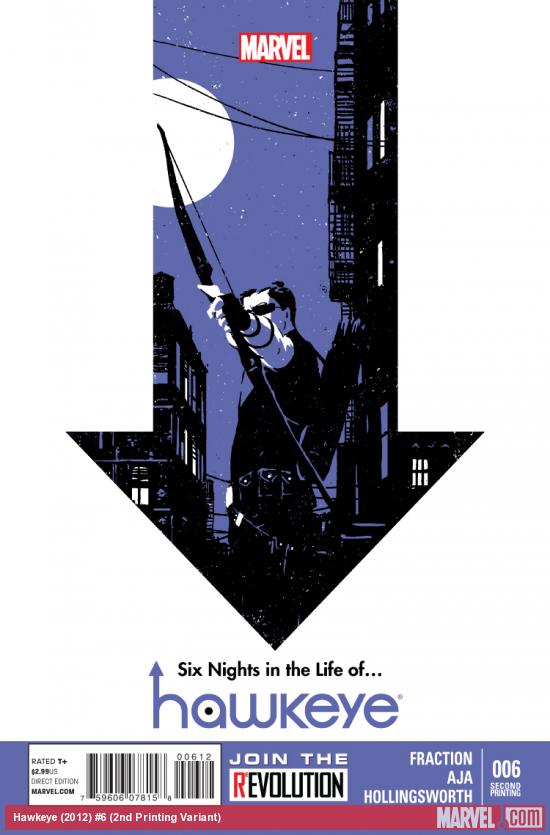 cover from Hawkeye (2012) #6 (2ND PRINTING VARIANT)