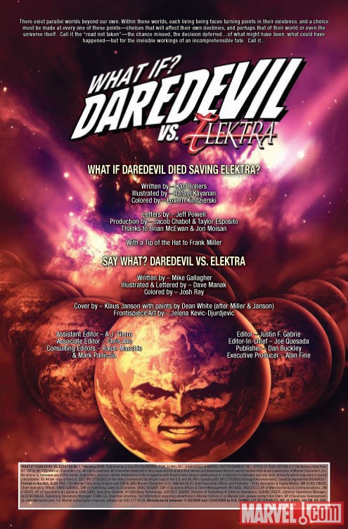 WHAT IF? DAREDEVIL VS. ELEKTRA