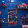 Spider-Man figures on display at the Hasbro Showroom