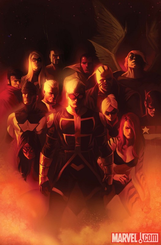 Image Featuring Rage, Avengers, Stature, Hercules (Heracles), Hank Pym, Hulkling, Quicksilver, Tigra (Greer Nelson), U.S. Agent, Vision, Wiccan, Captain Marvel (Carol Danvers)