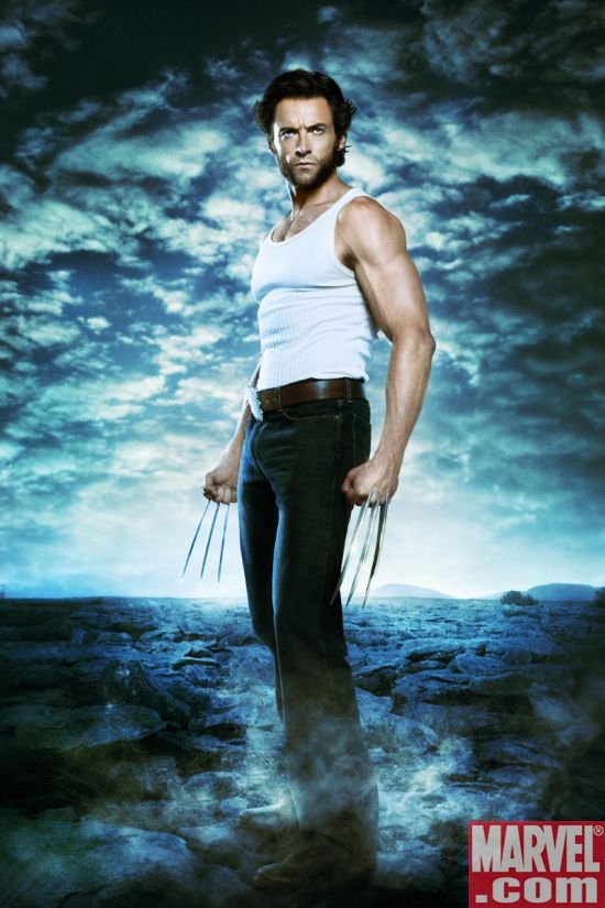 Hugh Jackman strikes a pose as Wolverine