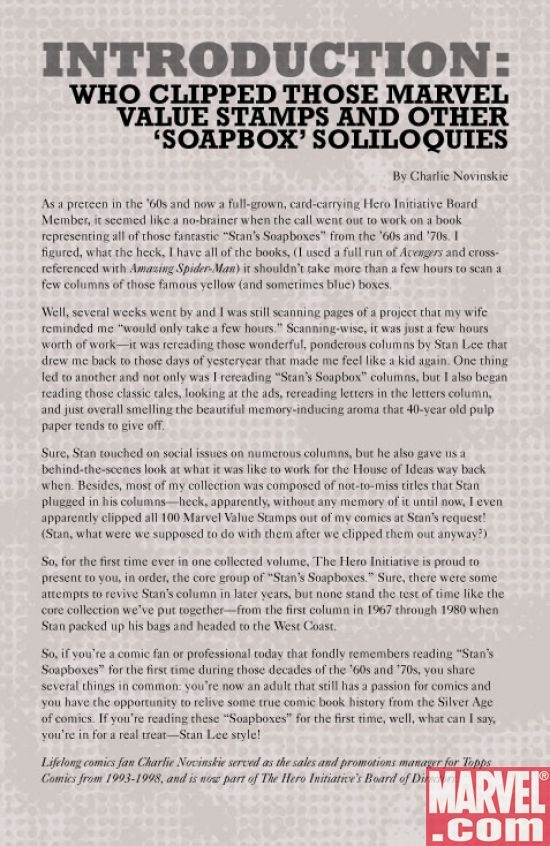 Preview page from Stan's Soapbox: The Collection