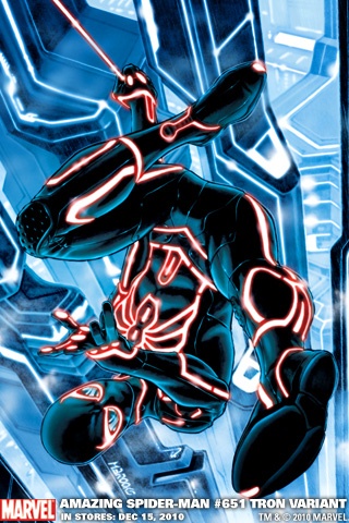 Amazing Spider-Man #651 Tron Variant iPhone Wallpaper
