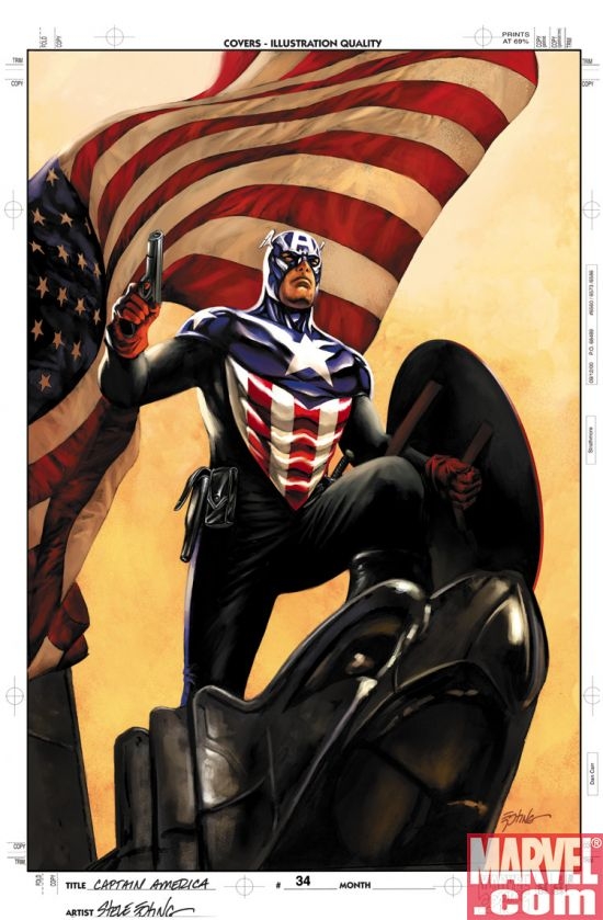 Captain America #34 cover by Steve Epting
