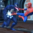 Spider-Man and Venom battle at the church tower.