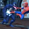 Spider-Man and Venom battle at the church tower.