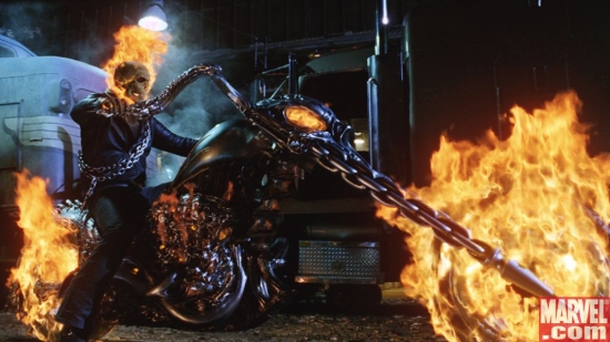Ghost Rider on his hellcycle