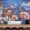 Tom Hiddleston (Loki) & Clark Gregg (Agent Phil Coulson) ring the opening bell at the New York Stock Exchange