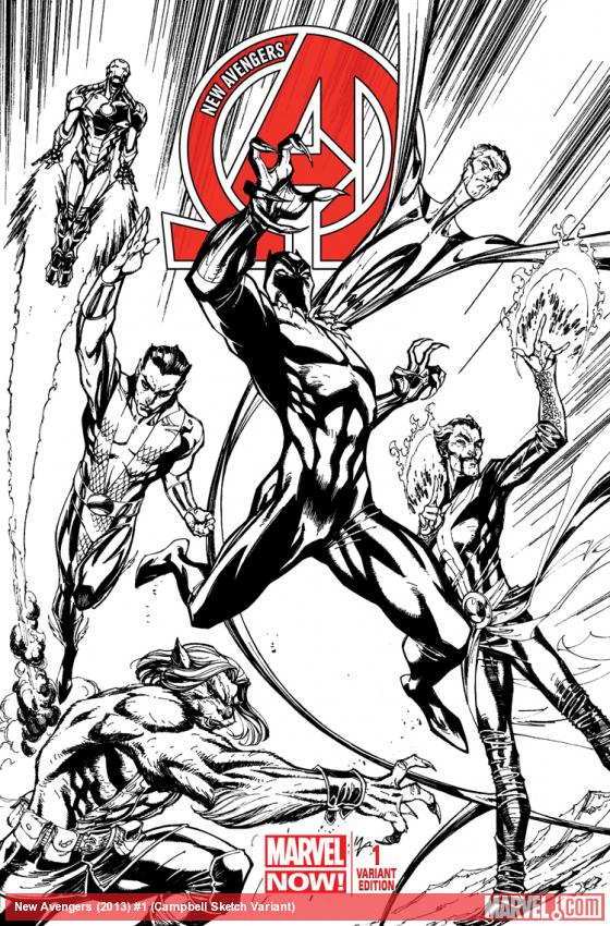 New Avengers (2013) #1 (Campbell Sketch Variant)