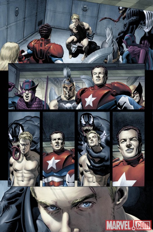 Image Featuring Venom (Mac Gargan), Chat, Dark Avengers, Bullseye, Hawkeye