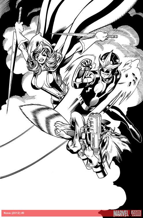 Nova (2013) #3 black and white cover by Ed McGuinness