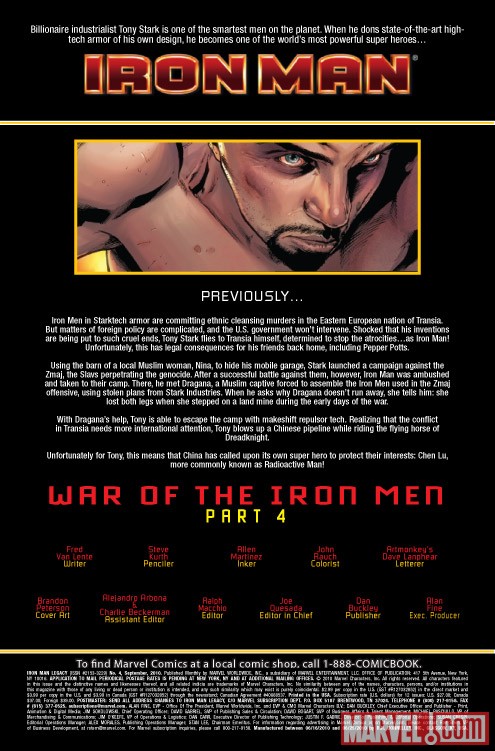 IRON MAN LEGACY #4 recap page