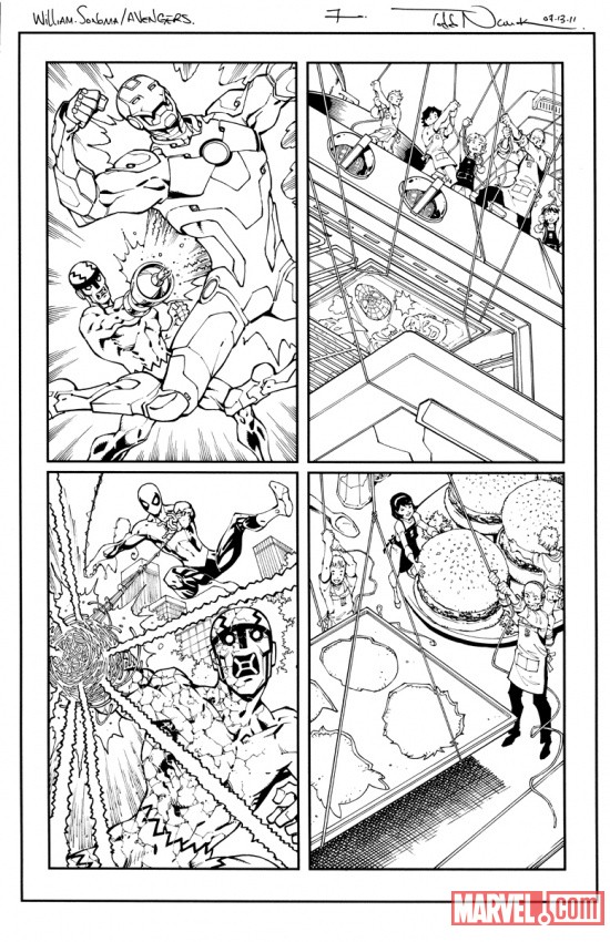 Spider-Man and the Avengers #1 preview inks