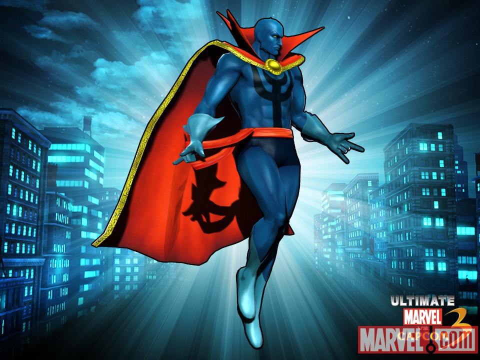 Alternate Doctor Strange skin from the Viewtiful Strange DLC pack for Ultimate Marvel vs. Capcom 3