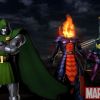 Screenshot of Dormammu, Dr. Doom and Super Skrull from Marvel vs. Capcom 3