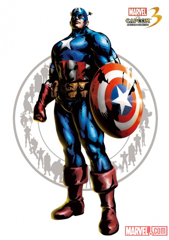 Captain America character art from Marvel vs. Capcom 3