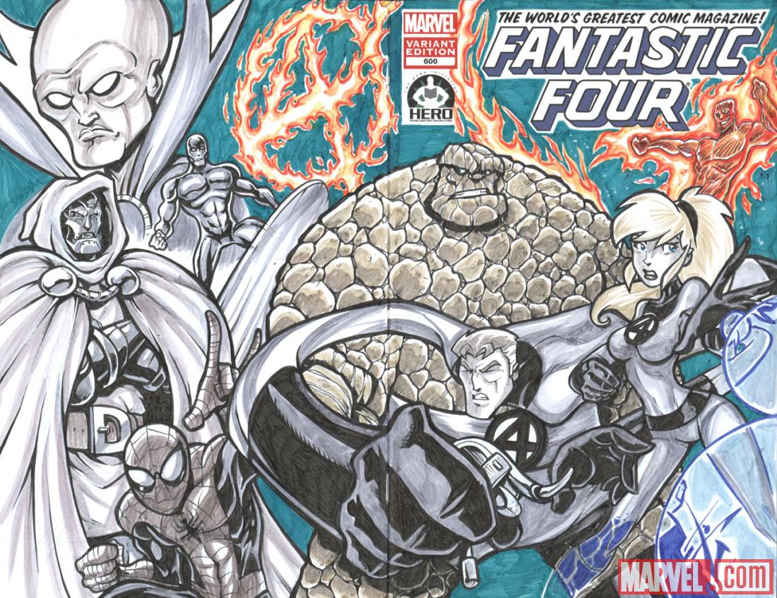 Fantastic Four #600 Hero Initiative variant cover by Benjamin Glendenning 