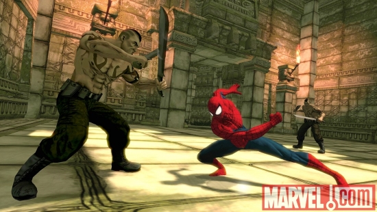 A screenshot of Amazing Spider-Man from Spider-Man: Shattered Dimensions