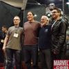 Adi Gronov, Jon Favreau, Stan Winston and Robert Downey Jr.