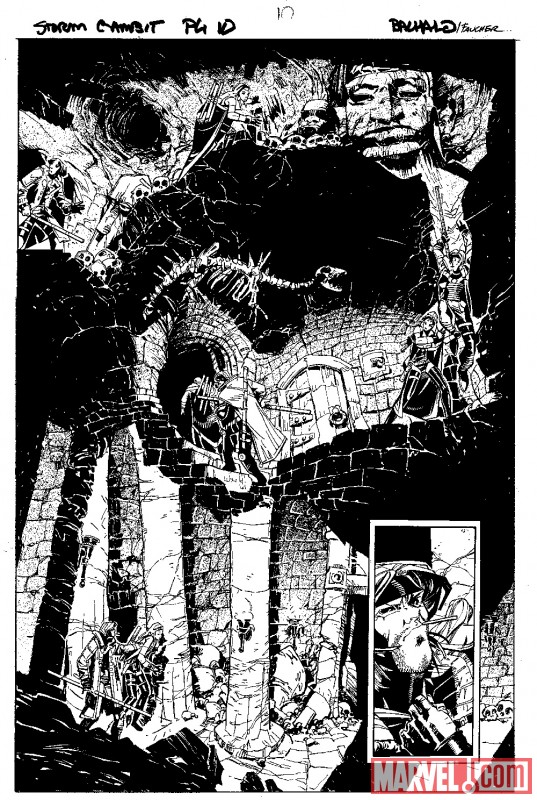 X-MEN: CURSE OF THE MUTANTS - STORM & GAMBIT #1 black and white preview art by Chris Bachalo